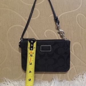 EUC: Black Coach Monogram Wristlet